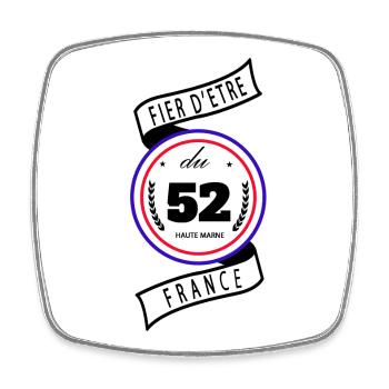 Fier D'être Du 52 Haute-Marne France - Magnet carré - blanc - Devant