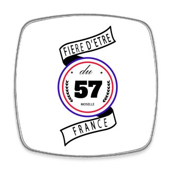 Fière D'être Du 57 Moselle - Magnet carré - blanc - Devant