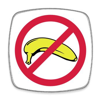 Banane verboten - Viereckiger Kühlschrankmagnet - Weiß - Vorne