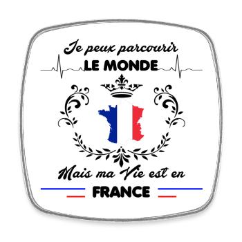 MA VIE EST EN FRANCE - Magnet carré - blanc - Devant