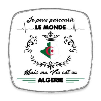 MA VIE EST EN ALGERIE - Magnet carré - blanc - Devant