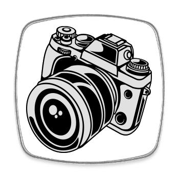 2541614 135426425 camera - Viereckiger Kühlschrankmagnet - Weiß - Vorne