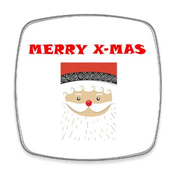 merry x mas with Nicholas - Square fridge magnet - white - Front