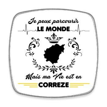 MA VIE EST EN CORREZE - Magnet carré - blanc - Devant