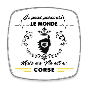 MA VIE EST EN CORSE - Magnet carré - blanc - Devant