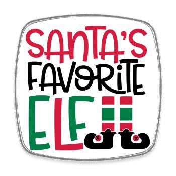 elf - Viereckiger Kühlschrankmagnet - Weiß - Vorne