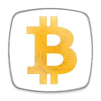 Bitcoin - Magnet carré - blanc - Devant