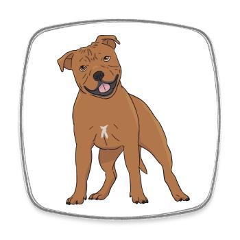 Staffordshire Bull Terrier - Square fridge magnet - white - Front