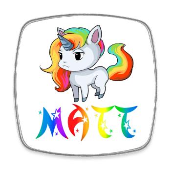 Einhorn Matt - Viereckiger Kühlschrankmagnet - Weiß - Vorne