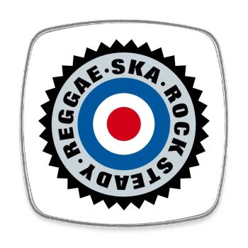 Ska, Rock Steady, Reggae Mod Target - Viereckiger Kühlschrankmagnet - Weiß - Vorne