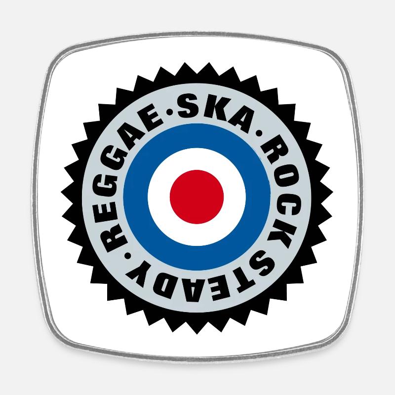 Ska, Rock Steady, Reggae Mod Target - Viereckiger Kühlschrankmagnet - Weiß