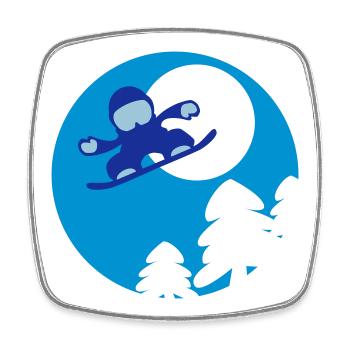 snowboader2 - Square fridge magnet - white - Front