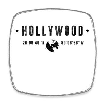 Hollywood Coordonnées Géographiques Stylisées - Magnet carré - blanc - Devant