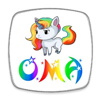 grand-mère Unicorn - Magnet carré - blanc - Devant