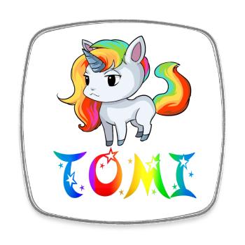 Unicorn Tomi - Square fridge magnet - white - Front
