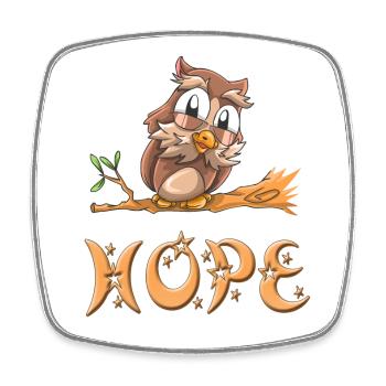 Hibou Hope - Magnet carré - blanc - Devant