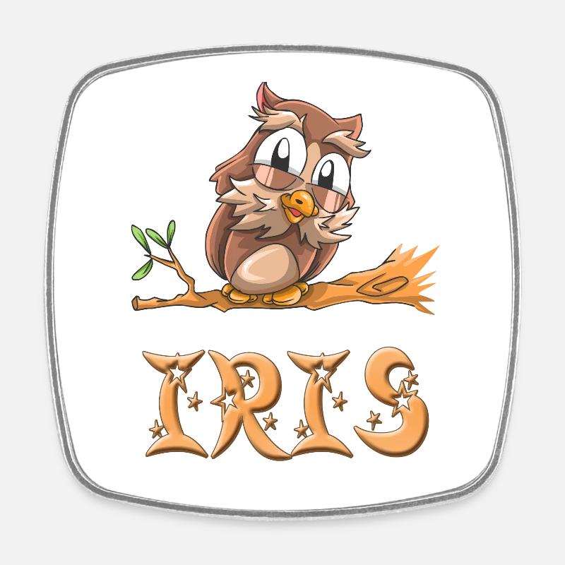 Owl Iris - Square fridge magnet - white