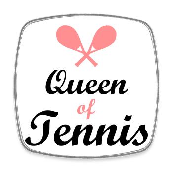 tennis - Magnet carré - blanc - Devant