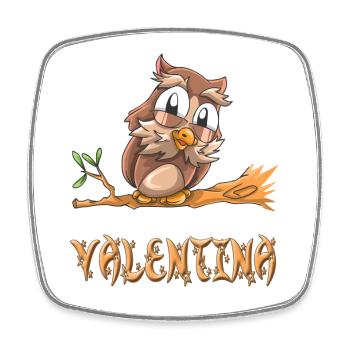 Hibou Valentina - Magnet carré - blanc - Devant