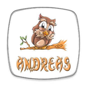 Hibou Andreas - Magnet carré - blanc - Devant