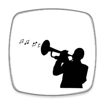 musique jazz - Magnet carré - blanc - Devant