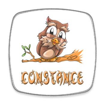 Hibou Constance - Magnet carré - blanc - Devant