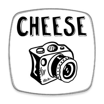Say Cheese Camera Photographer Comic Gift Art - Square fridge magnet - white - Front