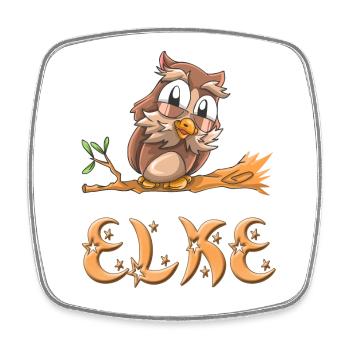 Owl Elke - Square fridge magnet - white - Front