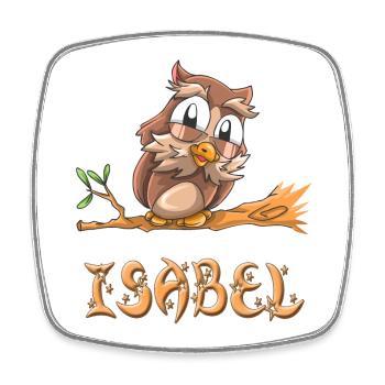 Eule Isabel - Viereckiger Kühlschrankmagnet - Weiß - Vorne