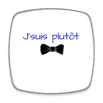 noeud papillon - Magnet carré - blanc - Devant