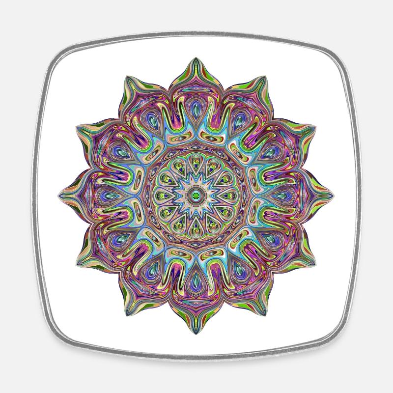 mandala - Square fridge magnet - white