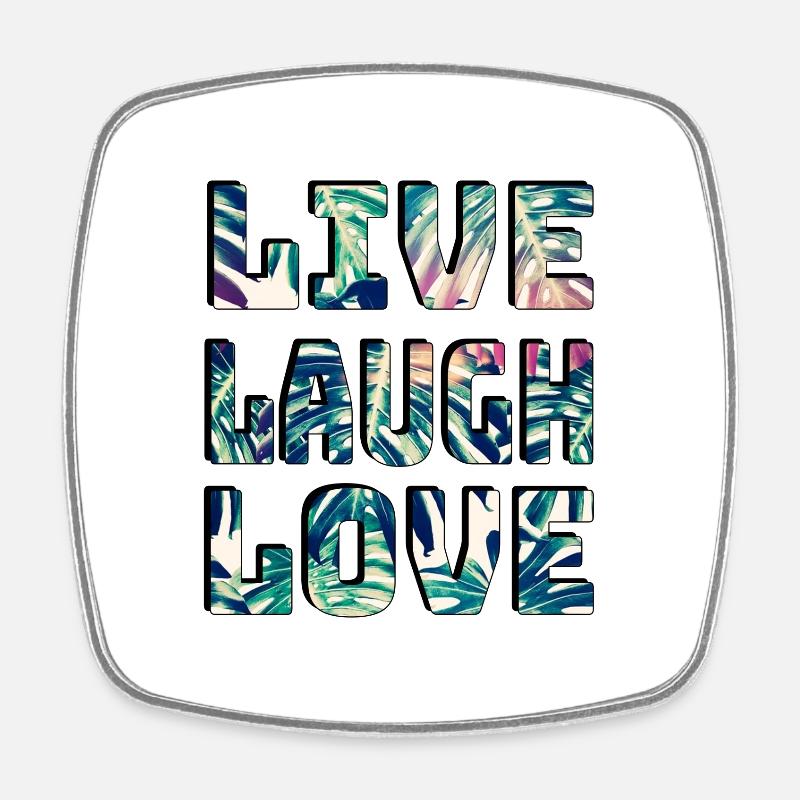 Leben Lachen Lieben - Valentine - Viereckiger Kühlschrankmagnet - Weiß