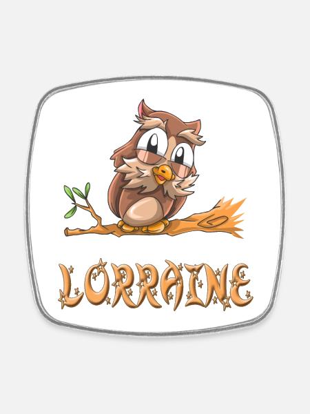 Chouette Lorraine - Magnet carré - blanc