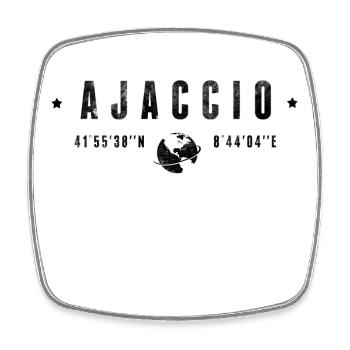 Ajaccio Coordonnées Géographiques Stylisées - Magnet carré - blanc - Devant