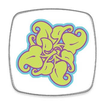Mandala Artic Pattern in Lime - Square fridge magnet - white - Front