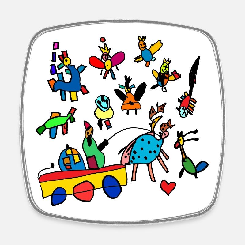 kidsworld - Magnet carré - blanc