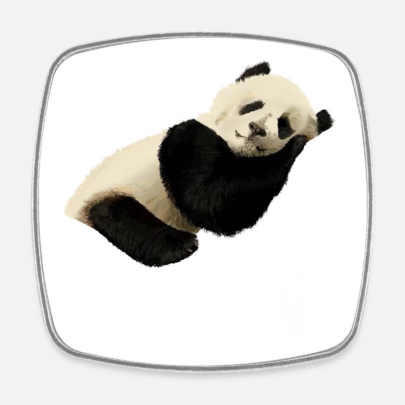Panda - Magnet carré - blanc