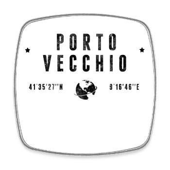 Porto Vecchio Coordonnées Géographiques Stylisées - Magnet carré - blanc - Devant