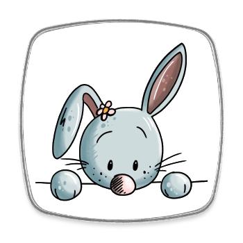 Süßes kleines Kaninchen - Hase - Bunny - Comic - Viereckiger Kühlschrankmagnet - Weiß - Vorne