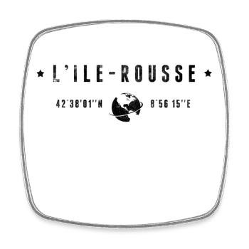 L'Ile Rousse Coordonnées Géographiques Stylisées - Magnet carré - blanc - Devant