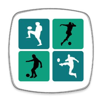 Fussball - Viereckiger Kühlschrankmagnet - Weiß - Vorne