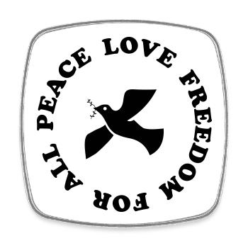 peace love freedom - Square fridge magnet - white - Front