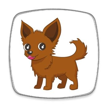 bande dessinée Chihuahua - Magnet carré - blanc - Devant