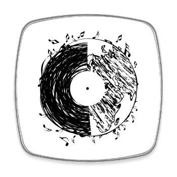 Die Erde hat Musik für diejenigen, die zuhören - Viereckiger Kühlschrankmagnet - Weiß - Vorne