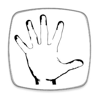 weisse Hand Körper Gliedmaße Geschenk Idee - Viereckiger Kühlschrankmagnet - Weiß - Vorne