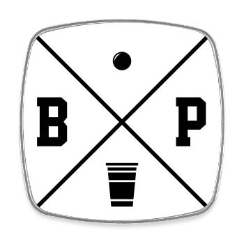 Logo Beer Pong - Magnet carré - blanc - Devant