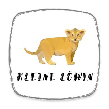 petite lionne lion leo combat courage fille partenaire - Magnet carré - blanc - Devant