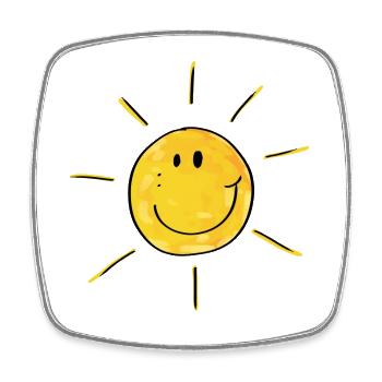 Peu de soleil - Sun - été - vacances - Magnet carré - blanc - Devant