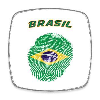 Brasilien - Viereckiger Kühlschrankmagnet - Weiß - Vorne