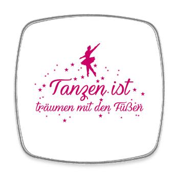 Tanzen ist träumen mit den Füßen - Viereckiger Kühlschrankmagnet - Weiß - Vorne